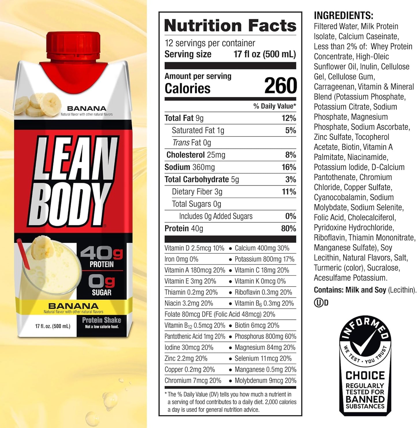 Labrada丨Lean Body 蛋白飲品 - 香蕉味