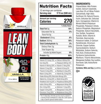 Labrada丨Lean Body 蛋白飲品 - 雲呢拿奶昔味