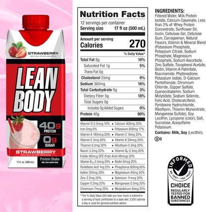 Labrada丨Lean Body 蛋白飲品 - 士多啤梨奶昔味