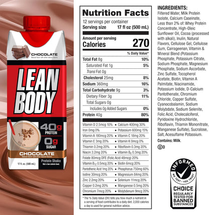 Labrada丨Lean Body 蛋白飲品 - 朱古力奶昔味