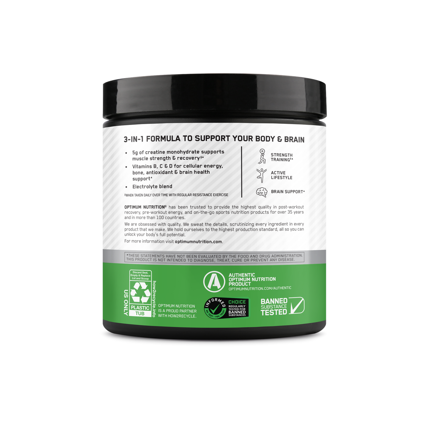 Optimum Nutrition丨3合1 肌酸粉電解質維他命 橙百香果味 360g